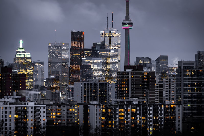 Modern business skyscrapers